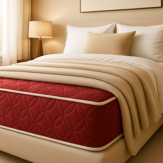 Ultrasonic Waterproof Fitted Mattress Protector – Double Bed (Red)