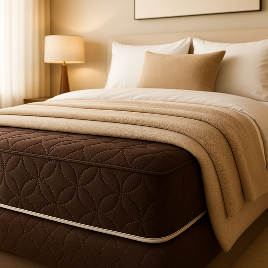 Ultrasonic Waterproof Fitted Mattress Protector – Double Bed (Dark Brown)