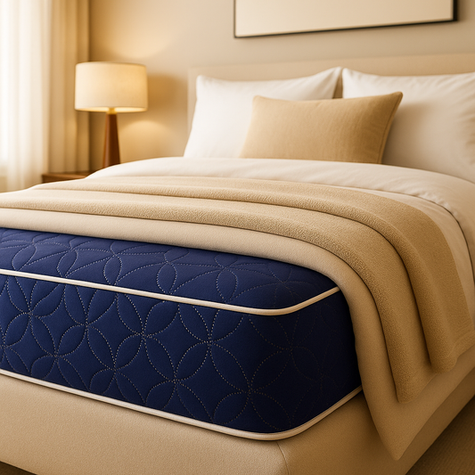 Ultrasonic Waterproof Fitted Mattress Protector – Double Bed (Blue)