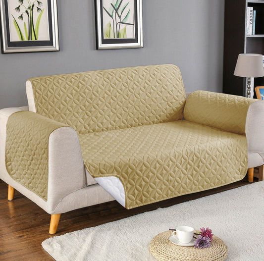 Quilted Cotton Sofa - Beige Skin Yellow