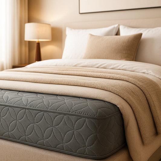 Ultrasonic Waterproof Fitted Mattress Protector – Double Bed (Gray)