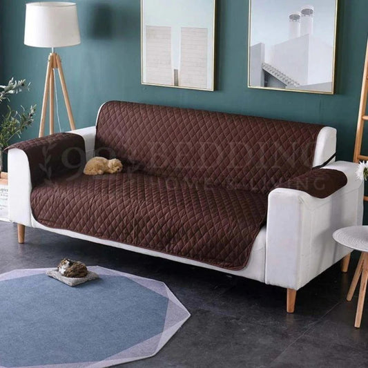 Quilted Cotton Sofa Covers - Brown