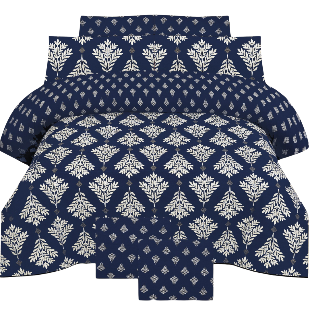 100% Pure Cotton All Season Bed Sheets - D18 - Bedding Tribe