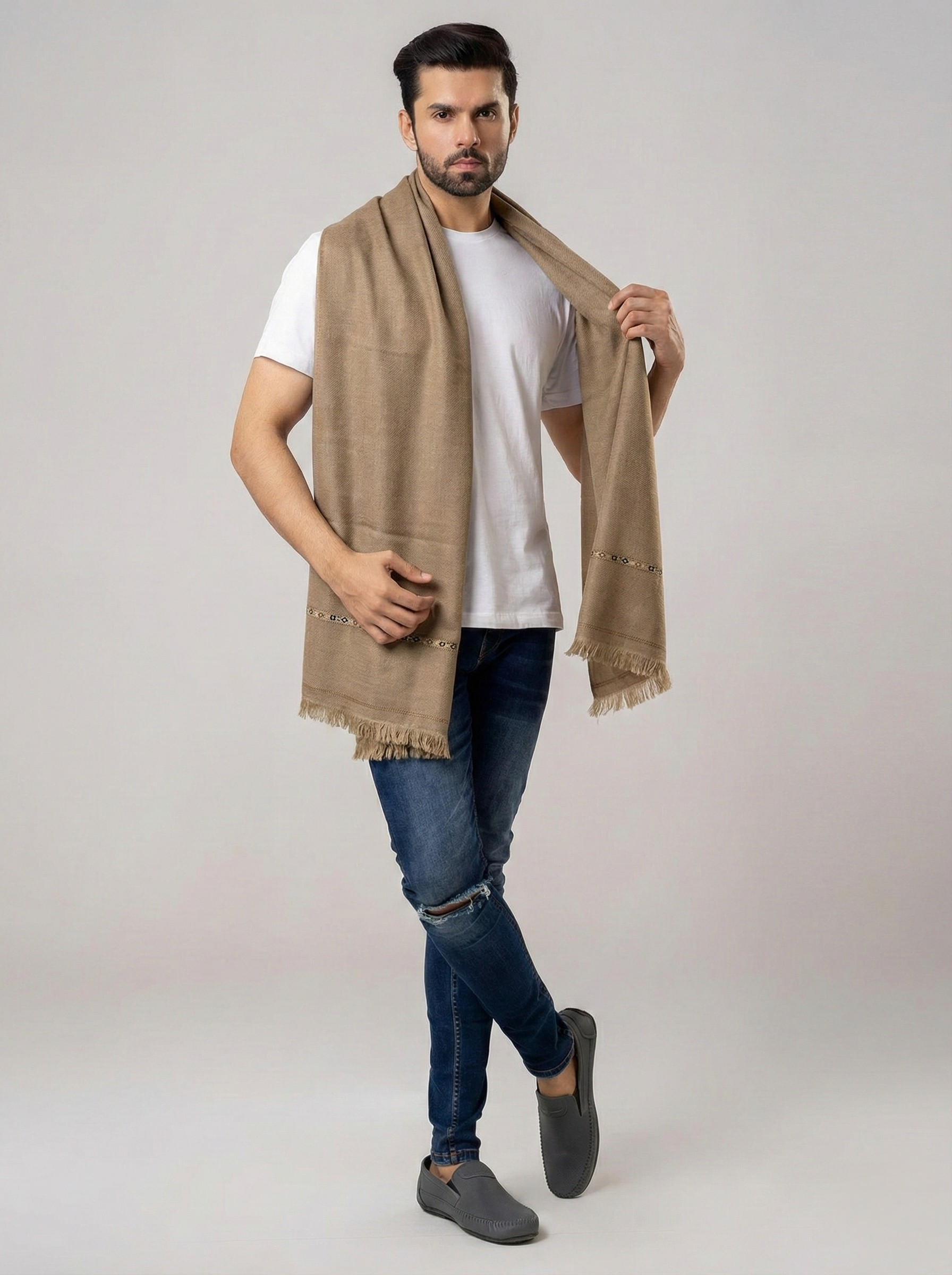 Men Shawl Stallers - 100% Pure Woolen Shawl - Bedding Tribe