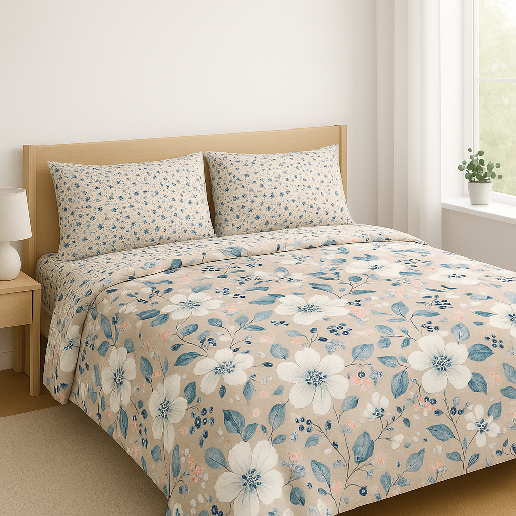 100% Pure Cotton All Season Bed Sheets – D1 - Bedding Tribe