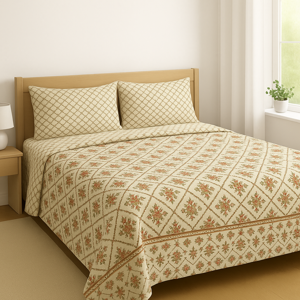 100% Pure Cotton All Season Bed Sheets – D7 - Bedding Tribe