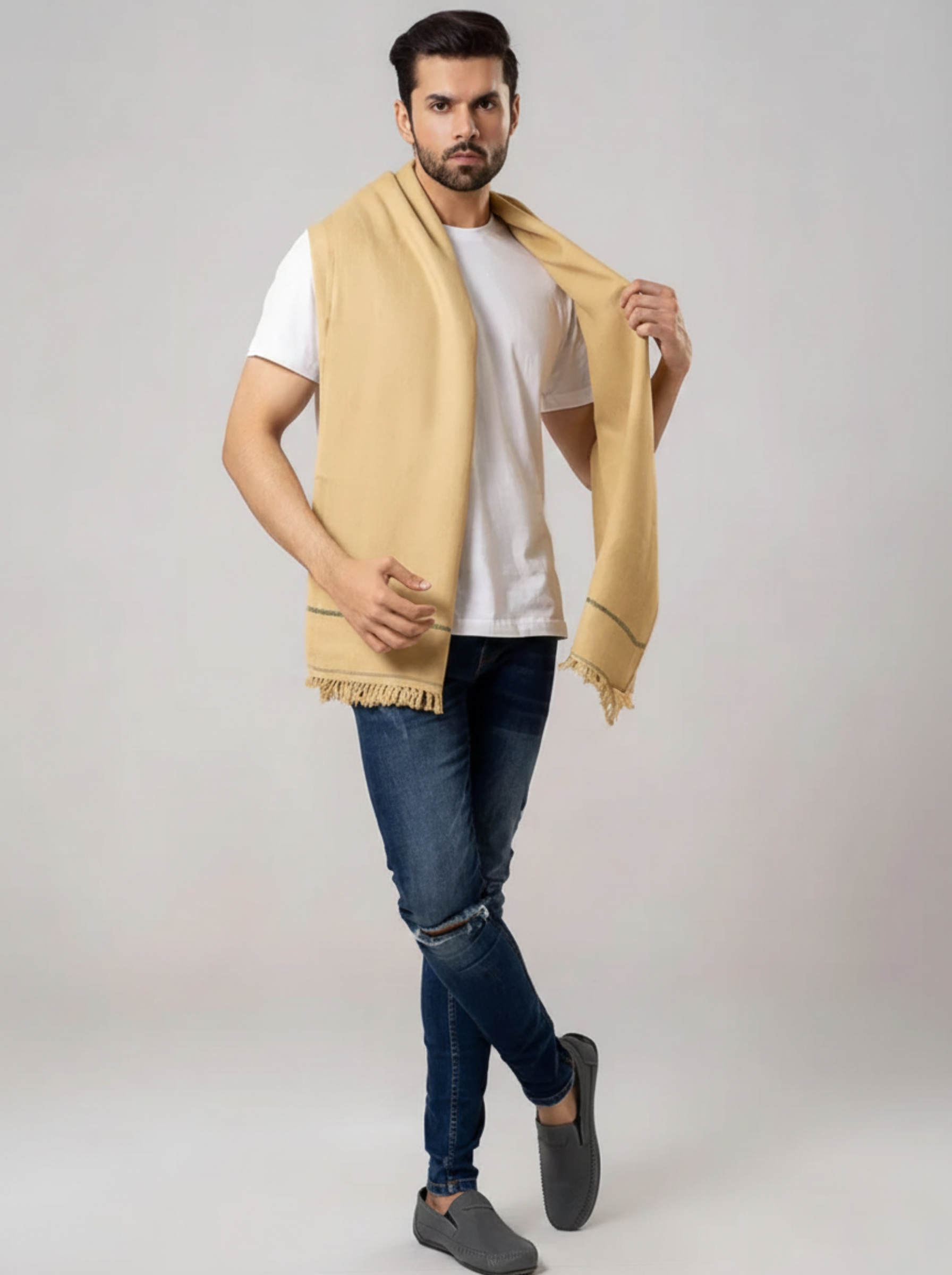 Men Shawl Stallers - 100% Pure Woolen Shawl - Bedding Tribe