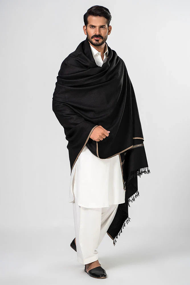 Special Black Shawl - Semi Wool - Bedding Tribe