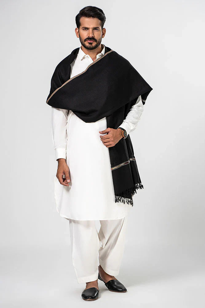 Special Black Shawl - Semi Wool - Bedding Tribe
