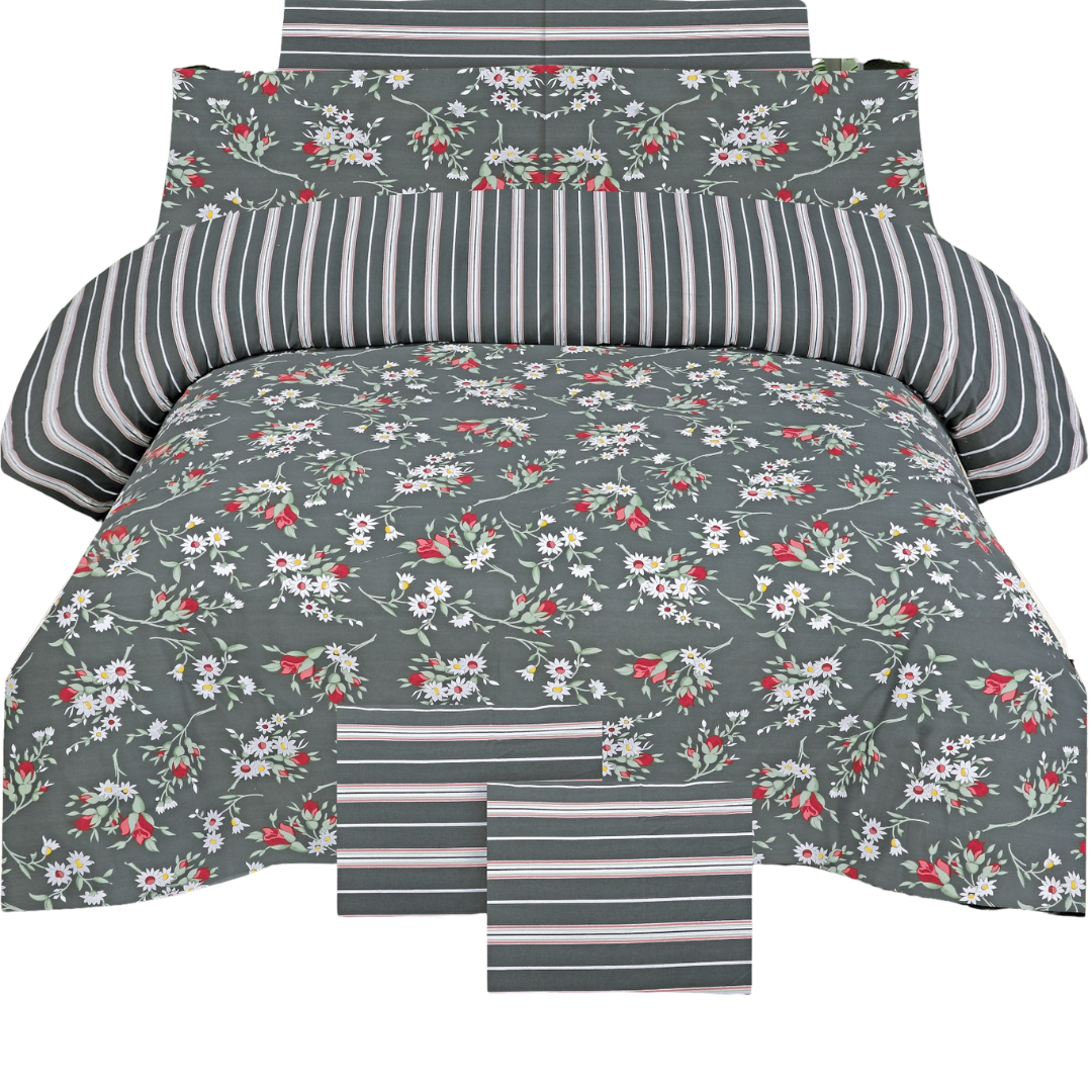 100% Pure Cotton All Season Bed Sheets - D17 - Bedding Tribe