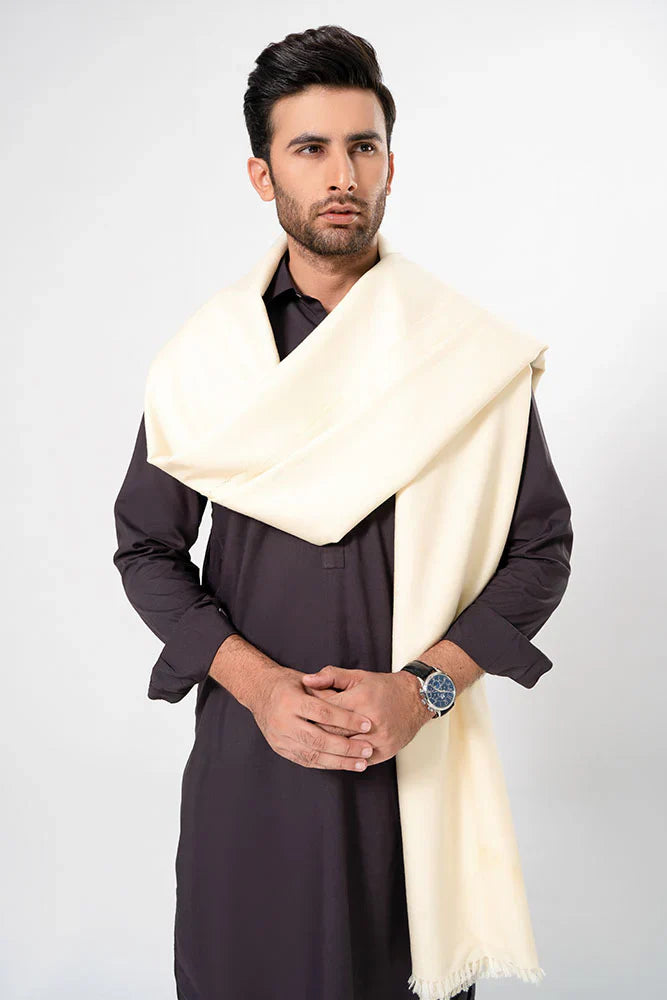Special White Shawl - Semi Wool - Bedding Tribe