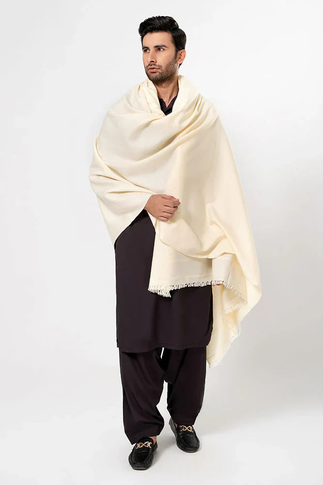 Special White Shawl - Semi Wool - Bedding Tribe