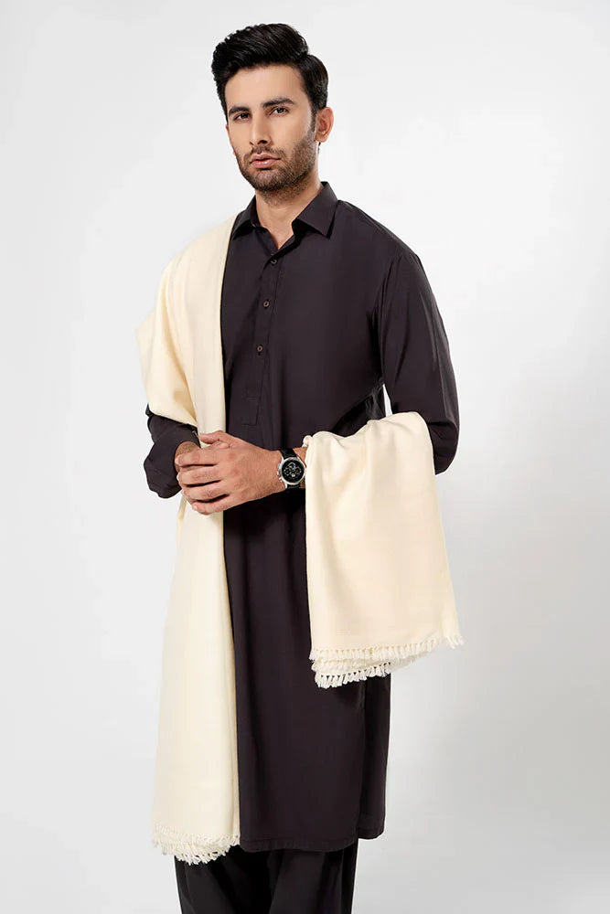 Special White Shawl - Semi Wool - Bedding Tribe