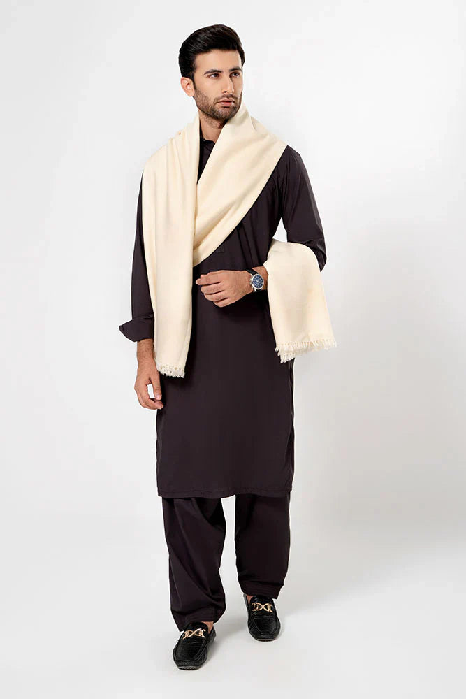 Special White Shawl - Semi Wool - Bedding Tribe