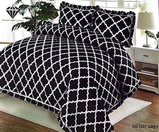 Bed Spread 3 Pcs Set Grey