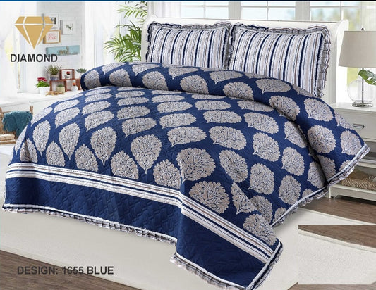 Bed Spread 3 Pcs Set Blue