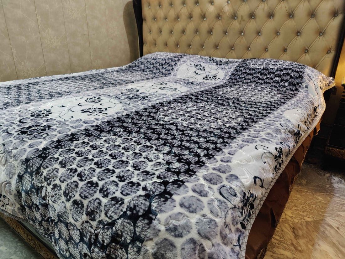 Super Soft Fleece AC Blanket - Gray - Bedding Tribe