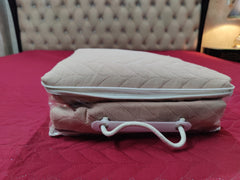 Ultrasonic Waterproof Fitted Mattress Protector – Double Bed (Cream)