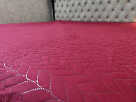 Ultrasonic Waterproof Fitted Mattress Protector – Double Bed (Red)