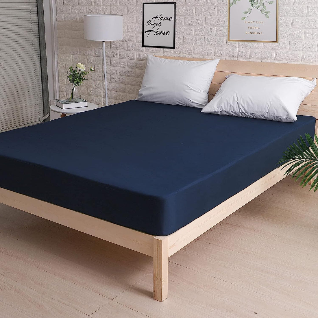 Plain Mattress Protector - Blue - Bedding Tribe