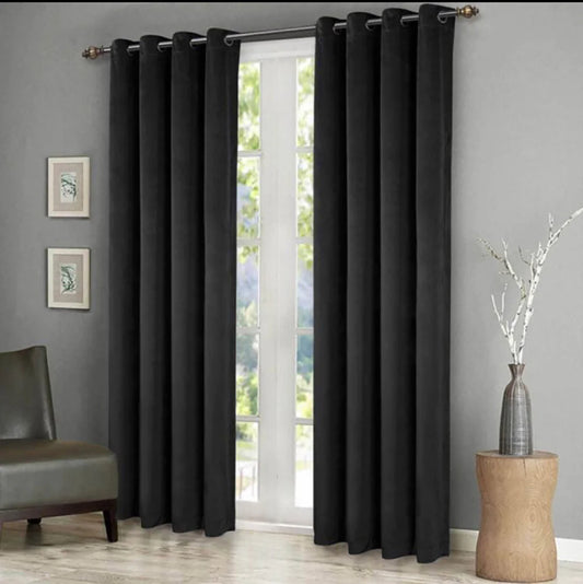 Premium Velvet Curtains - Grey
