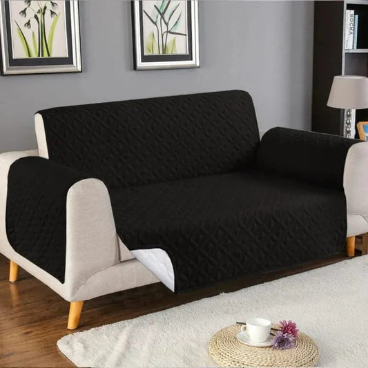 Quilted Cotton Sofa - Black