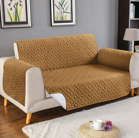 Quilted Cotton Sofa Copper - Brown