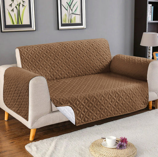 Quilted Cotton Sofa Dark - Brown