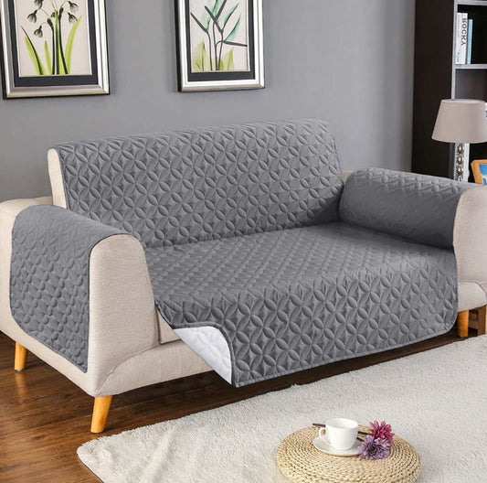 Quilted Cotton Sofa - Gray