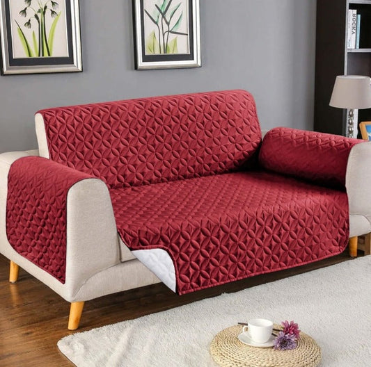 Quilted Cotton Sofa - Maroon