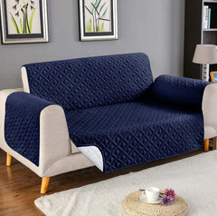 Quilted Cotton Sofa Covers Navy - Blue