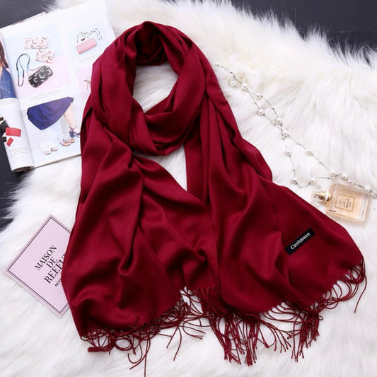 Women Warm Winter Cashmere Pashmina Wool Stroller