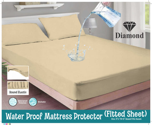 Plain Mattress Protector - Beige