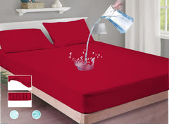Plain Mattress Protector - Red