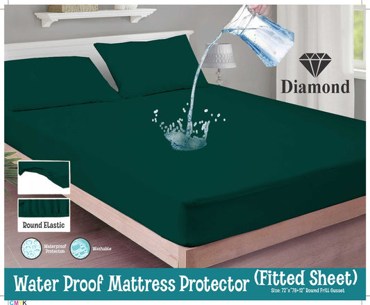 Plain Mattress Protector - Green