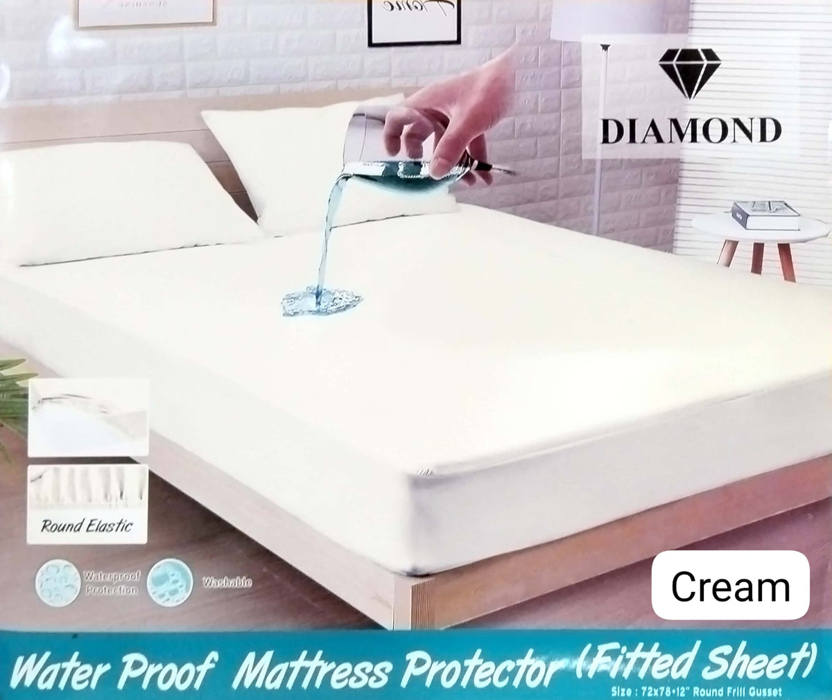 Plain Mattress Protector - White
