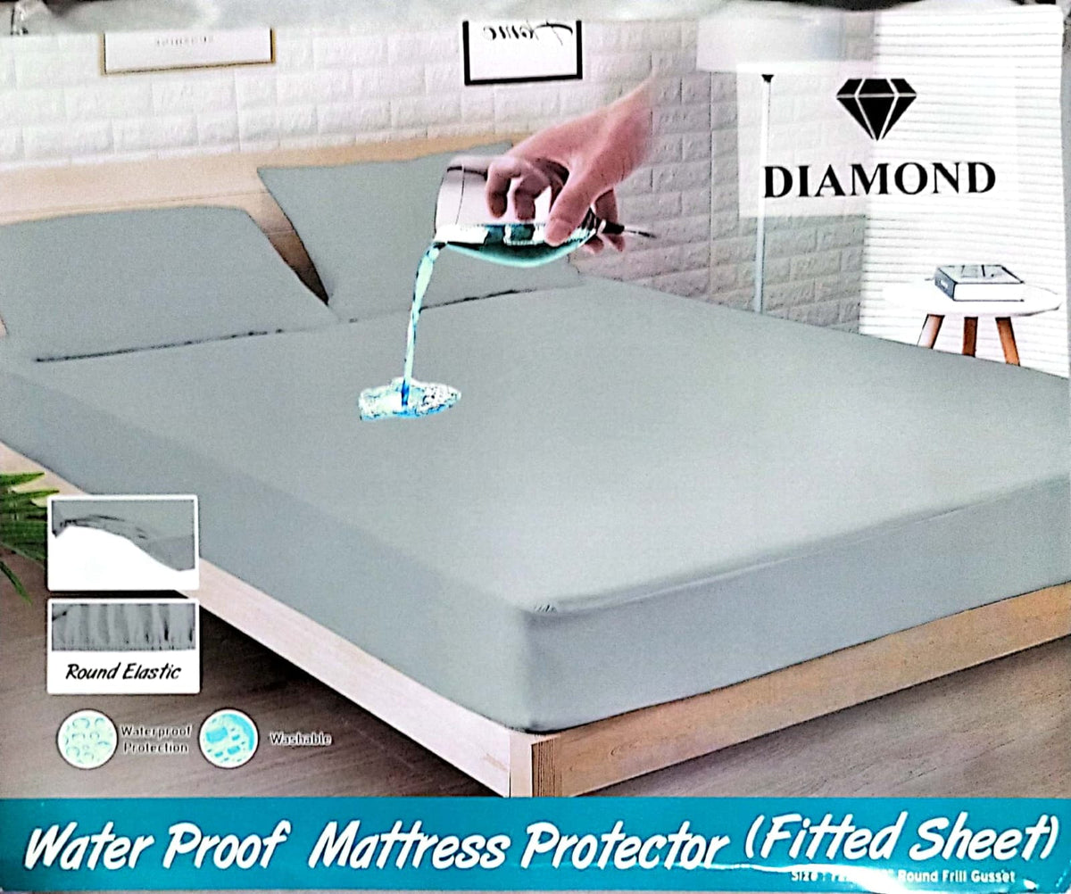 Plain Mattress Protector - Grey