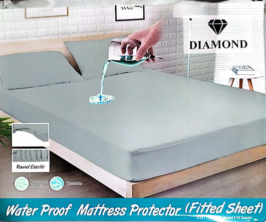 Plain Mattress Protector - Grey