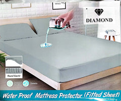 Plain Mattress Protector - Grey