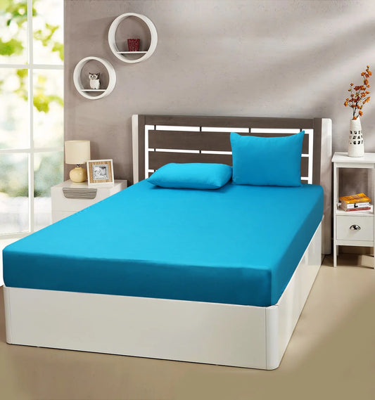 Cotton Satin King Fitted Bed Sheet - Sea View