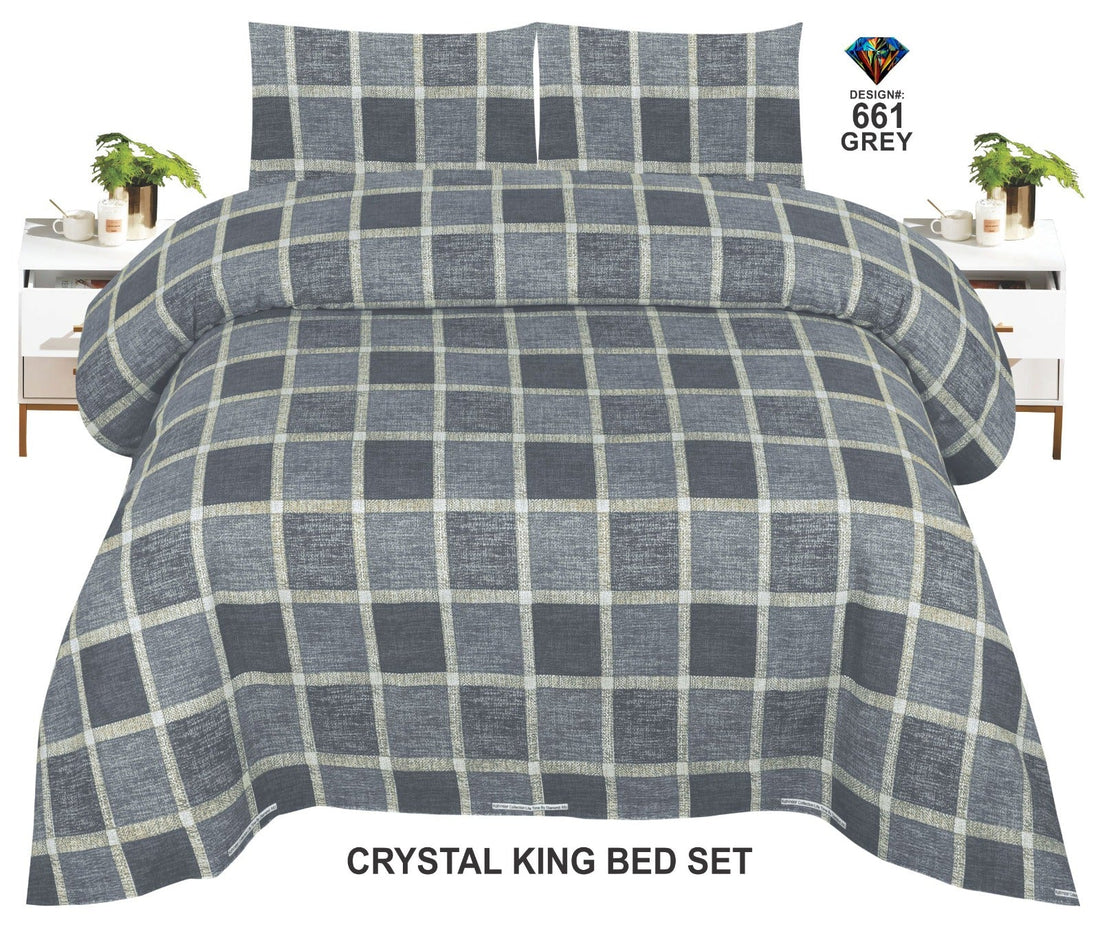 Crystal-King-Bed-Bheet Grey-661 - Bedding Tribe