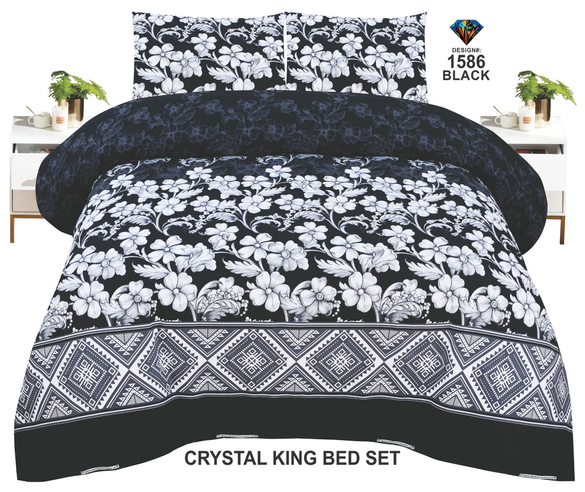 Crystal-King-Bed-Sheet Black-1586
