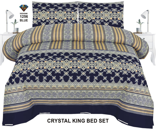 Crystal-King-Bed-Sheet Blue- 1256