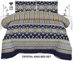 Crystal-King-Bed-Sheet Blue- 1256