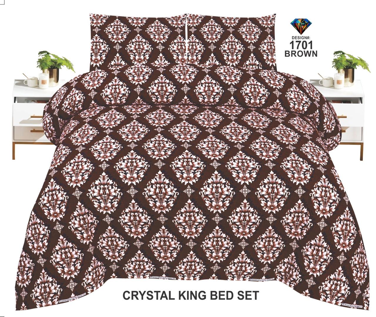 Crystal-King-Bed-Sheet Brown-1701 - Bedding Tribe