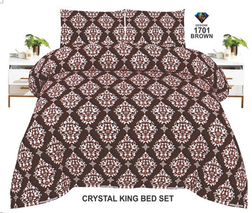 Crystal-King-Bed-Sheet Brown-1701 - Bedding Tribe