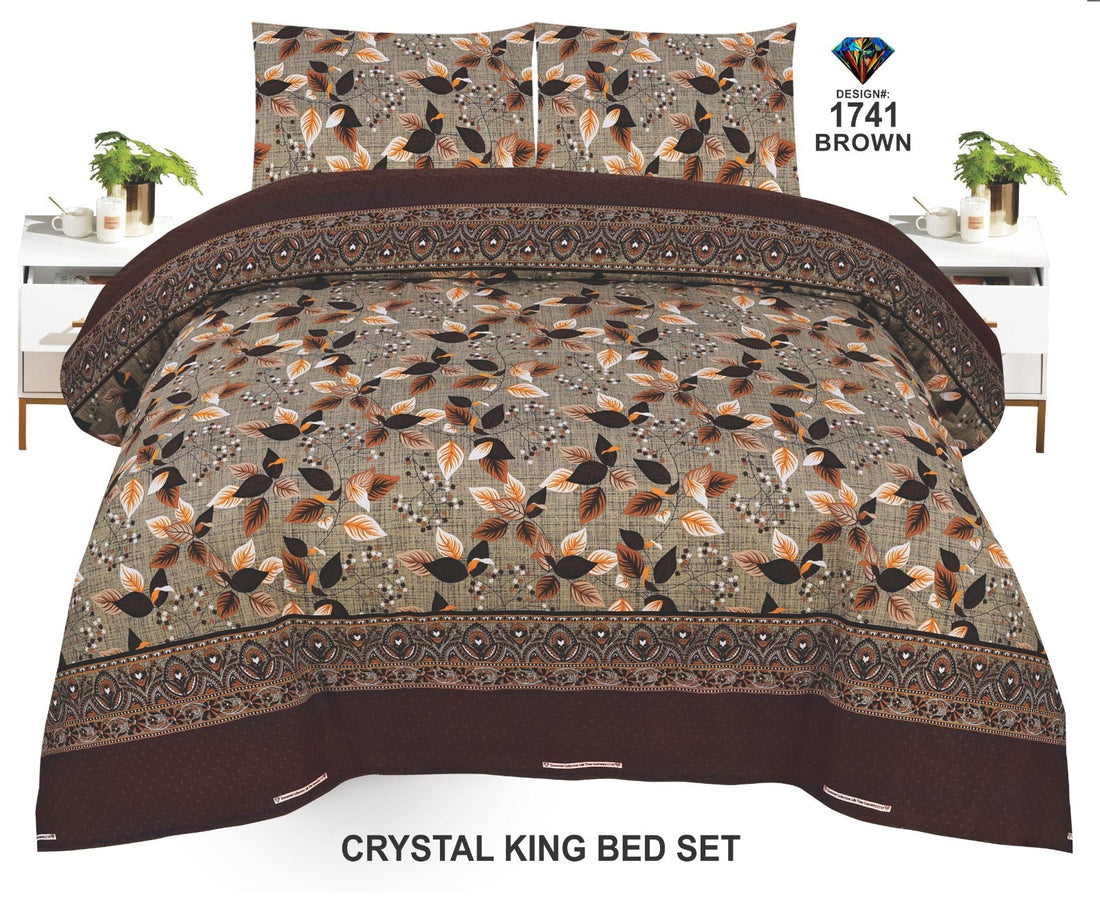 Crystal-King-Bed-Sheet Brown-1741 - Bedding Tribe