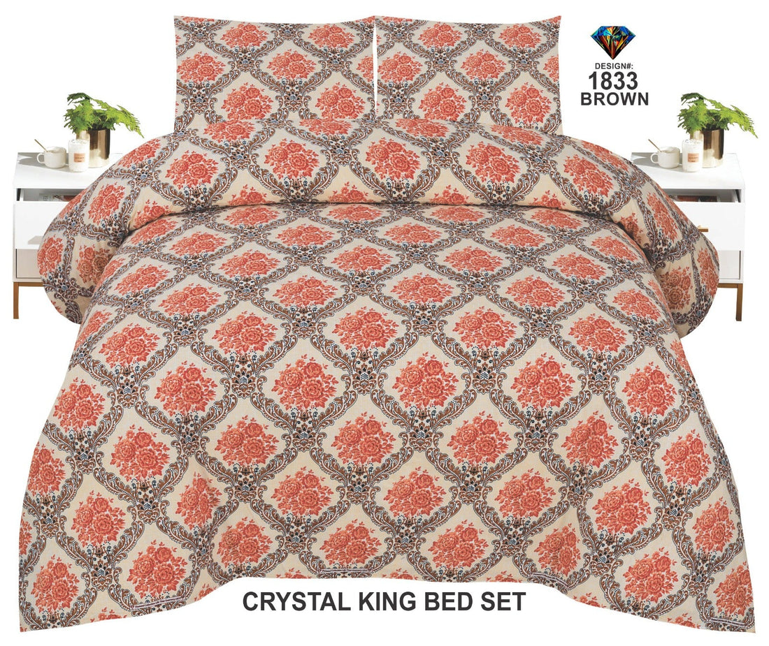 Crystal-King-Bed-Sheet Brown - Bedding Tribe