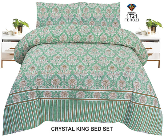 Crystal-King-Bed-Sheet Ferozi-1721