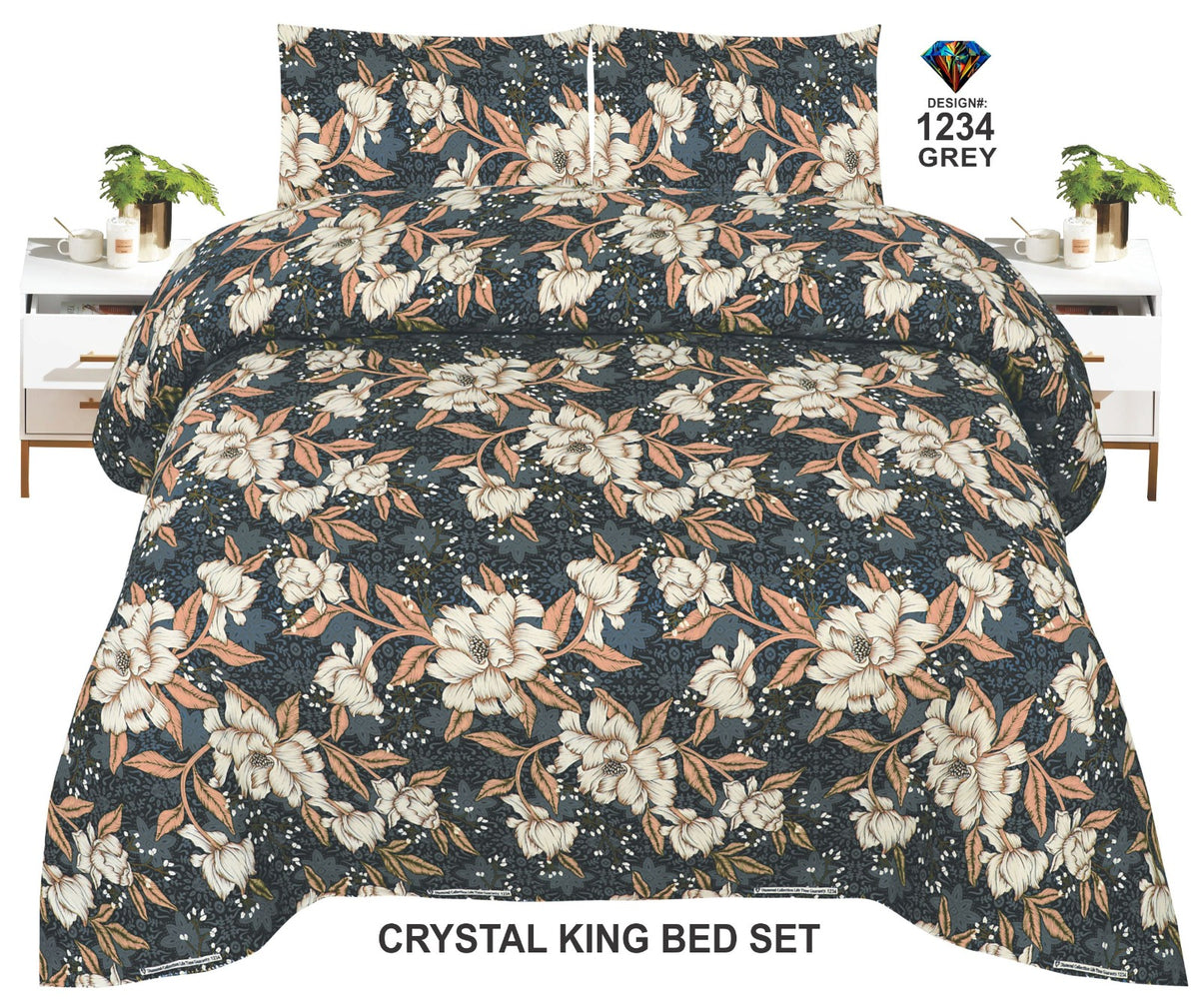 Crystal-King-Bed-Sheet Grey-1234